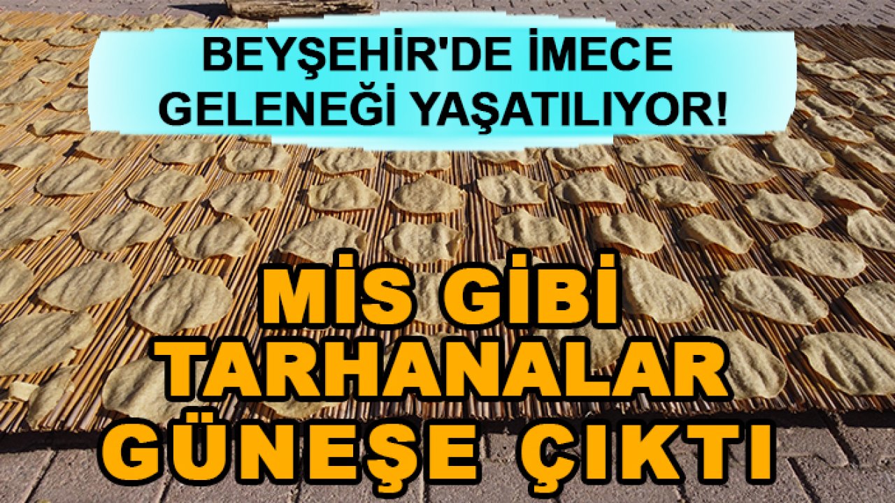 Beyşehir'de imece geleneği yaşatılıyor! Mis gibi tarhanalar güneşe çıktı