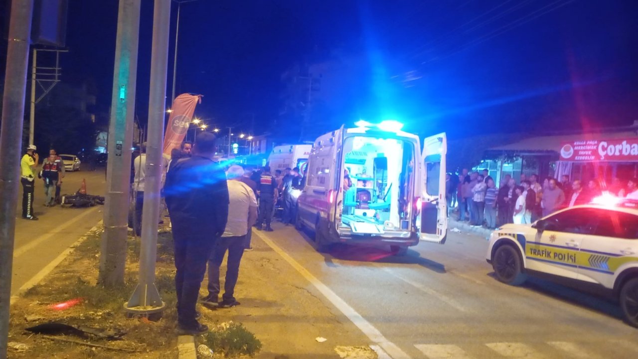 Konya’da motosiklet kazası! Çarpışmanın şiddetiyle 2 kişi yaralandı