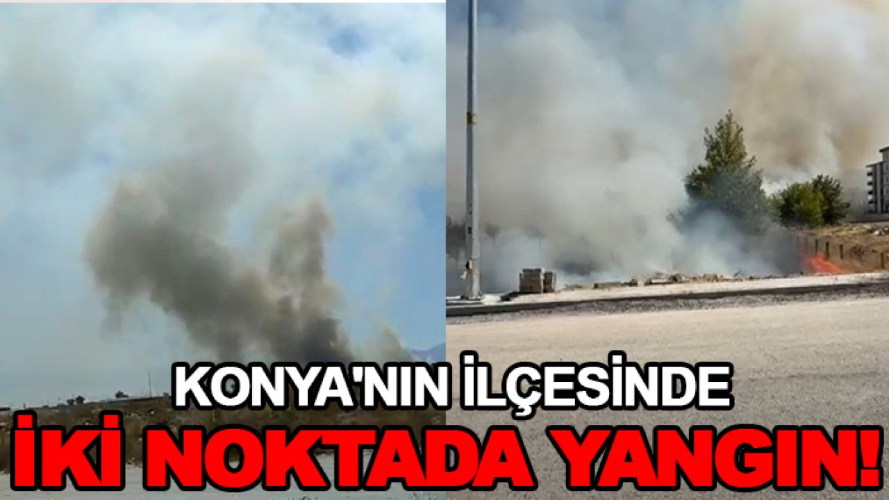 Konya'nın ilçesinde iki noktada yangın!