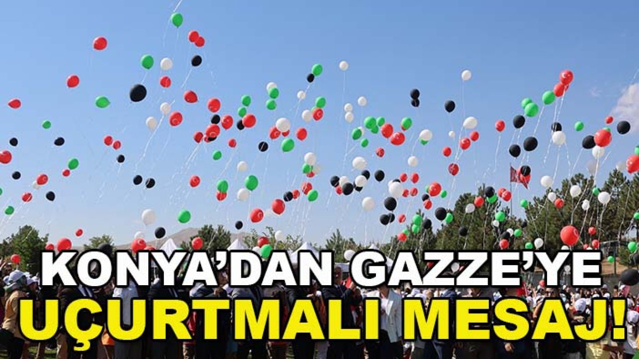 Konya’dan Gazze’ye uçurtmalı mesaj! Öğrenciler gökyüzünü renklendirdi