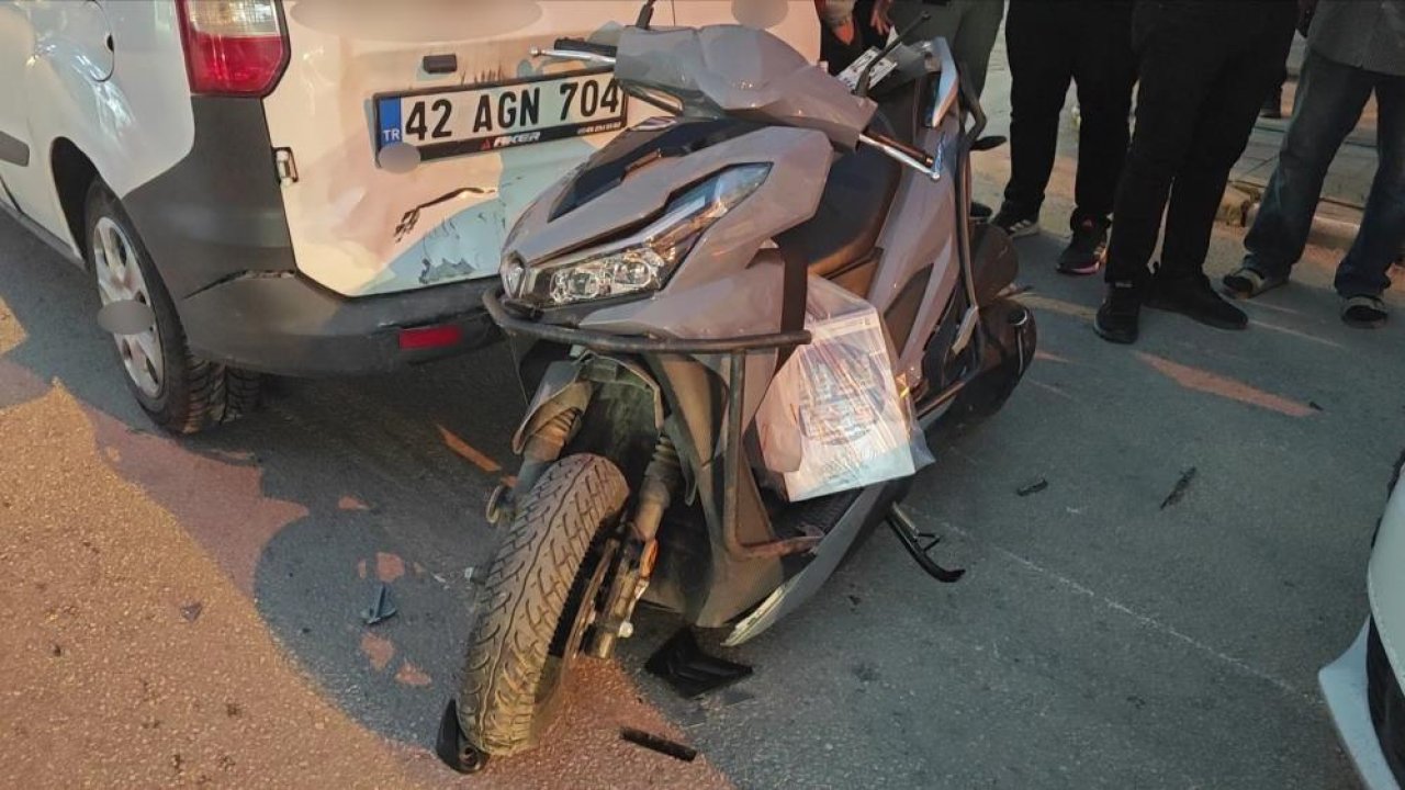 Isparta’da faciadan dönüldü! Motosiklet sürücüsünü kaskı korudu