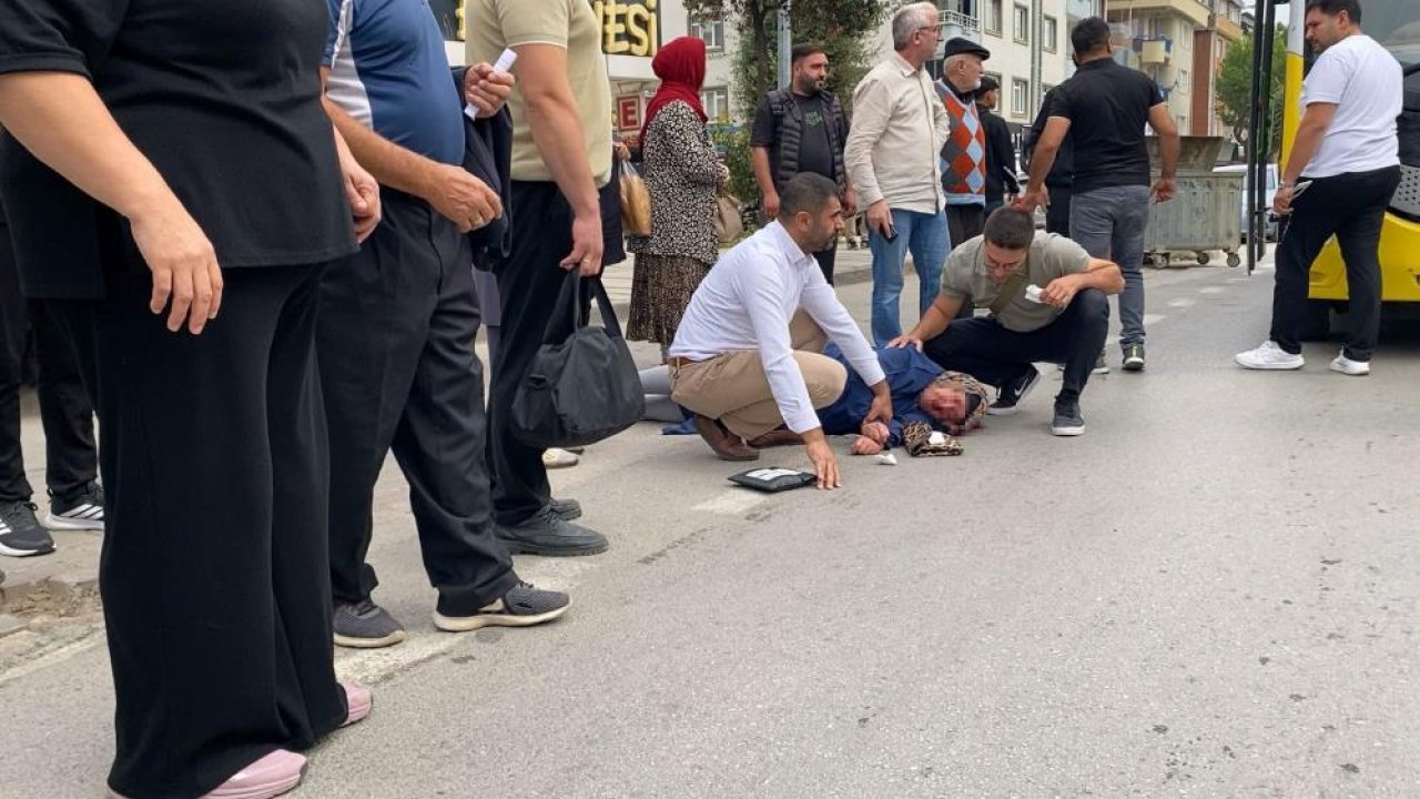 Halk otobüsü kadına çarptı! Kadın ağır yaralandı