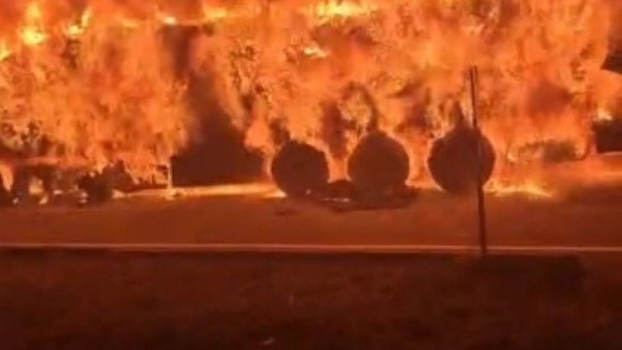 TIR bir anda alev topuna döndü!