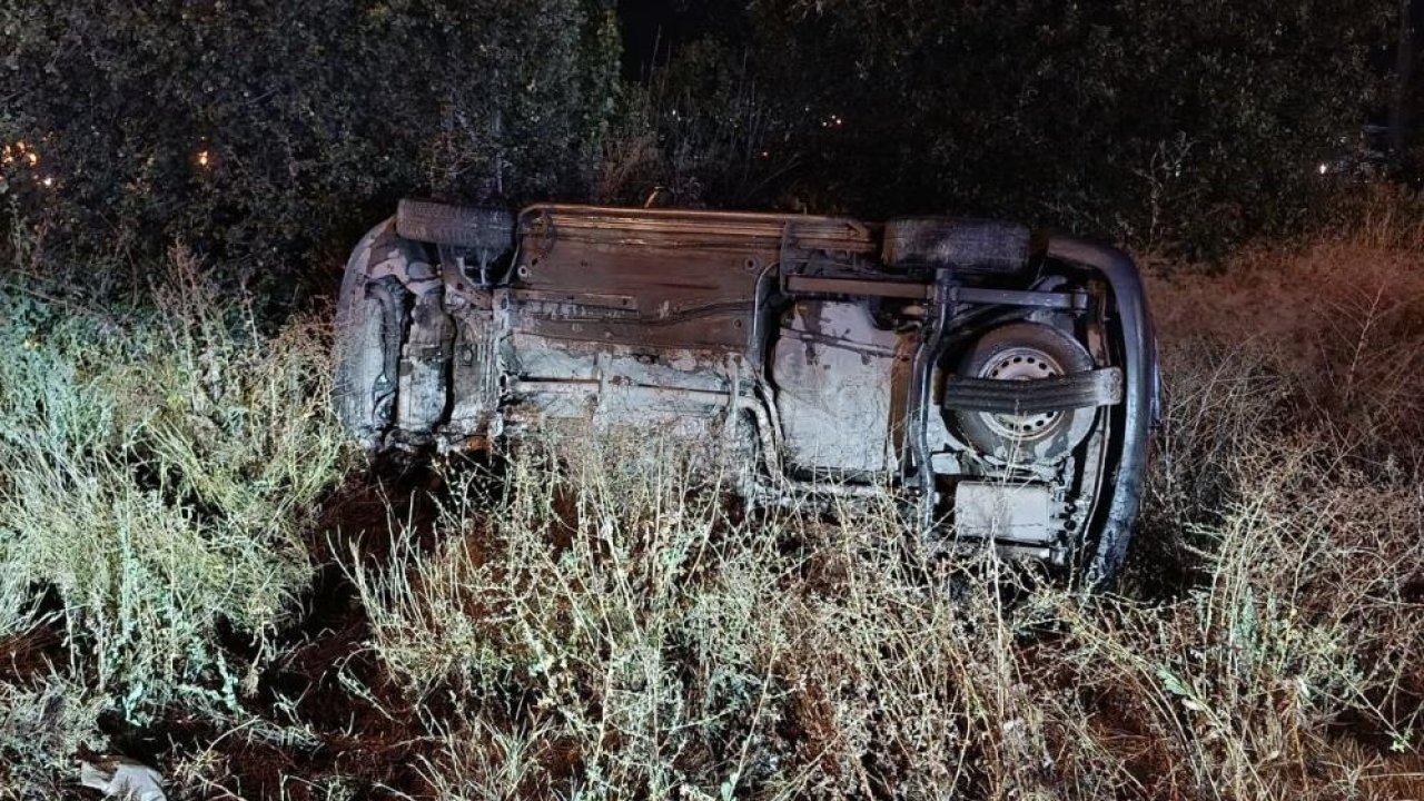 Beyşehir’de aynı noktada yine kaza! Araç şarampole devrildi
