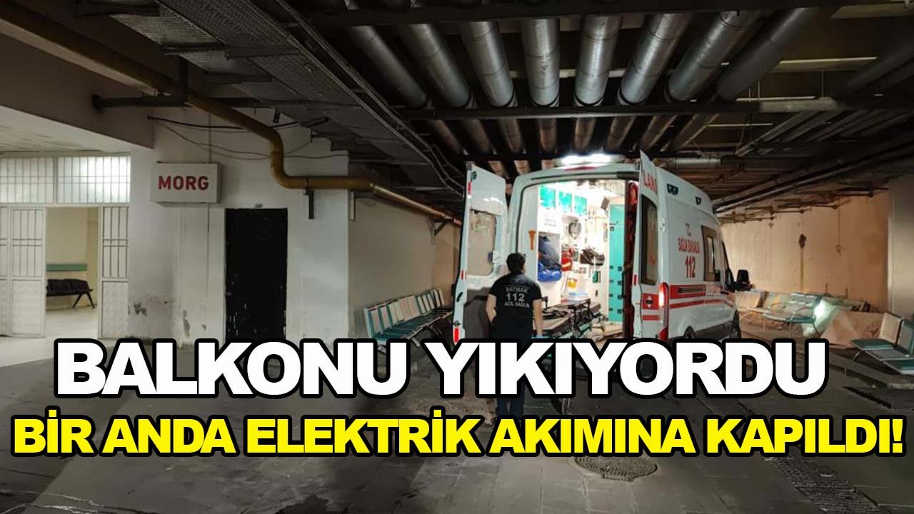 Balkonu yıkıyordu, bir anda elektrik akımına kapıldı!