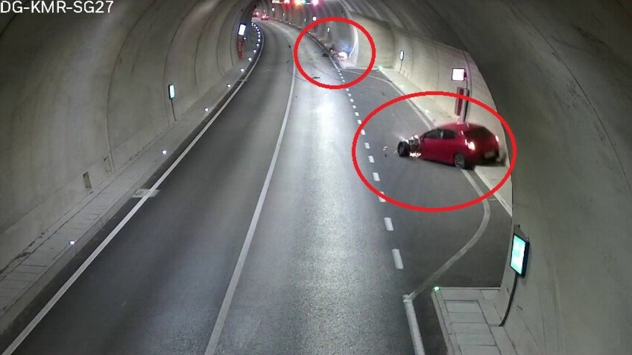 Cinayet gibi kaza kamerada...Karşı şeride geçen otomobil motosiklete böyle çarptı:  1 ölü, 1 ağır yaralı