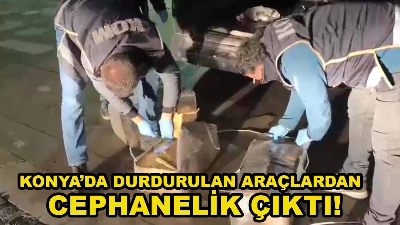 Konya’da durdurulan araçlardan cephanelik çıktı!