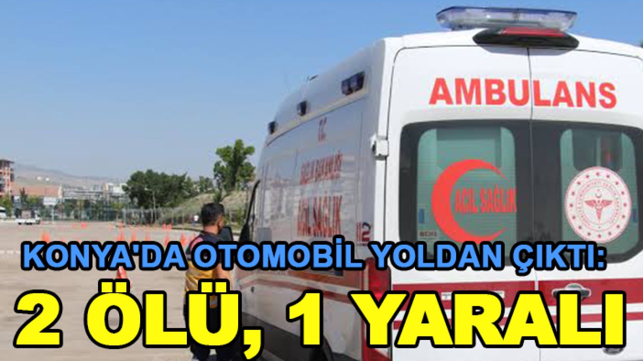 Konya'da otomobil yoldan çıktı: 2 ölü, 1 yaralı