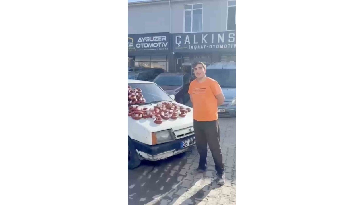 Otomobilini 100 kilo dana sucuğuyla takas etti
