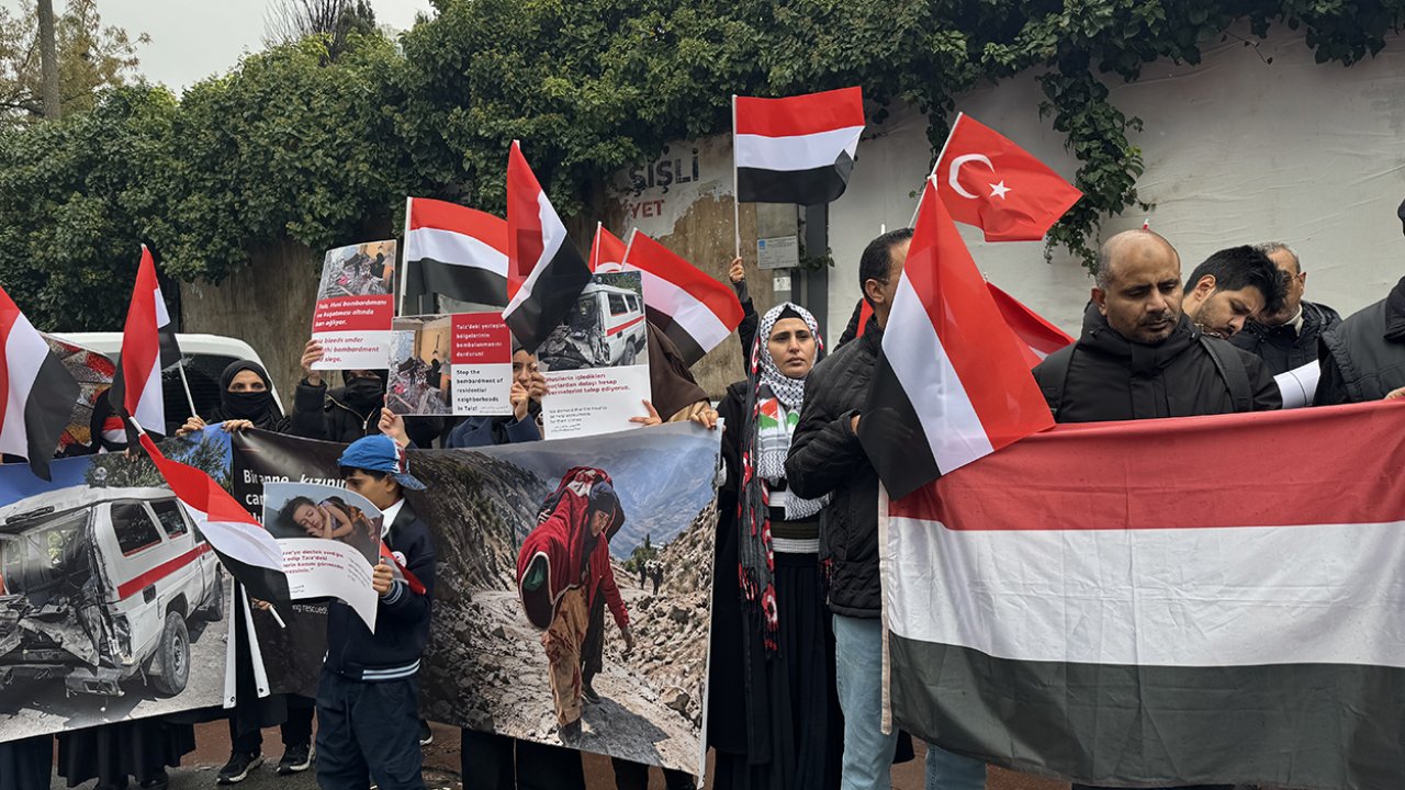 Husilerin Taiz'i kuşatması İstanbul'da protesto edildi