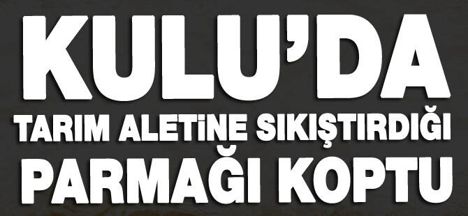 Tarım aletine sıkıştırdığı parmağı koptu