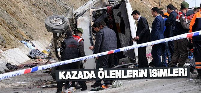 Kazada ölenlerin isimleri belli oldu