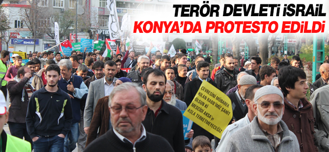 Terör devleti İsrail Konya'da protesto edildi