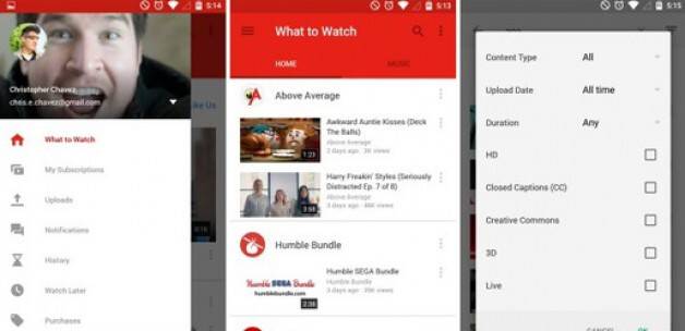 YouTube kendisini Androide göre güncelledi