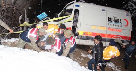 Hasta taşıyan ambulan gölete uçtu