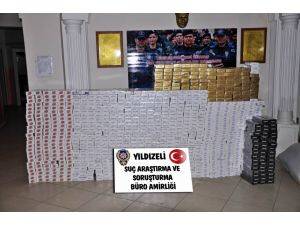 YILDIZELİ’NDE 10 BİN PAKET KAÇAK SİGARA ELE GEÇİRİLDİ