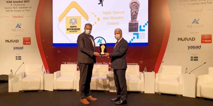 Konya Büyükşehir’in 'Toplu Taşıma Hat Yönetim Sistemi'ne ödül