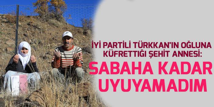 İYİ Partili Türkkan'ın oğluna küfrettiği şehit annesi, yaşadığı üzüntüyü anlattı