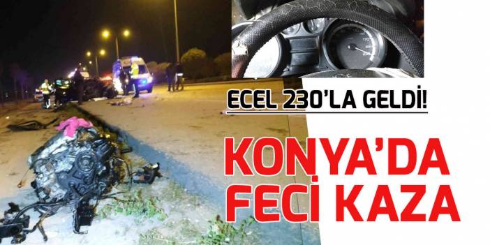 Konya'da direğe çarpan otomobilin hız kadranı 230’da takılı kaldı: 3 ölü, 3 yaralı