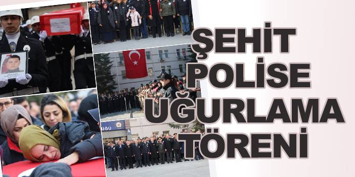 Konya'da şehit olan polis memuru için uğurlama töreni düzenlendi
