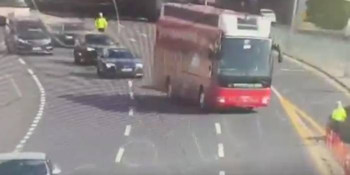 CHP otobüsünden yeni skandal görüntüler! Kamu düzenine yapılmış tehdit!