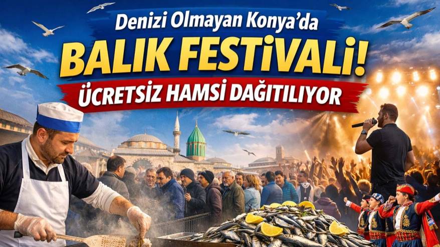 Denizi olmayan Konya’da balık festivali! Ücretsiz hamsi dağıtılıyor
