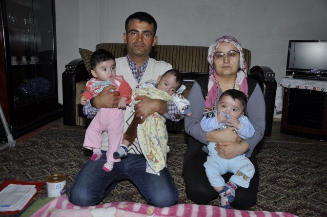 Aydın'da üçüz bebeklerin ailesi yardım eli bekliyor