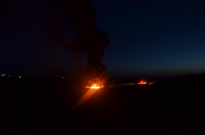 Şanlıurfa'da petrol boru hattında yangın