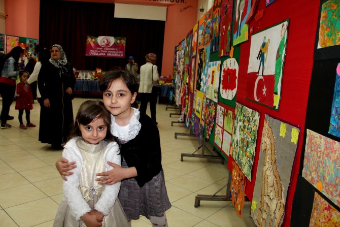 Seydilehir'de anaokulu öğrencileri sergi açtı