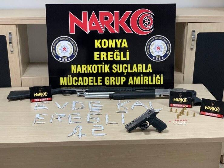 Konya’da Uyuşturucu Operasyonu : 5 Tutuklama