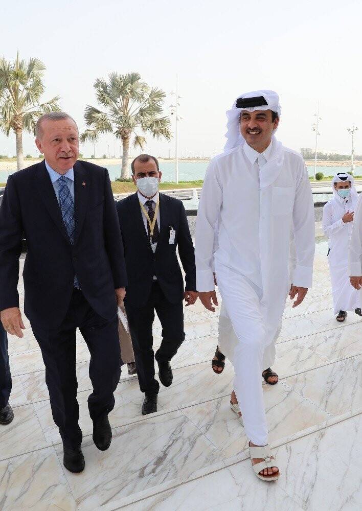 Cumhurbaşkanı Erdoğan Katar Emiri, Al Sani ile görüştü