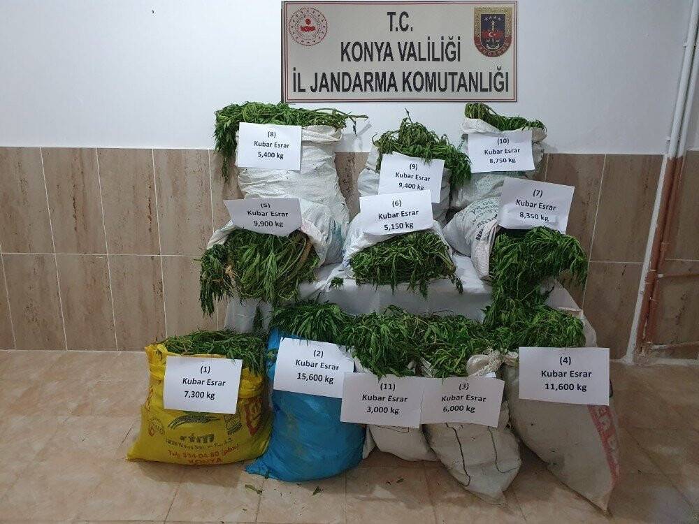 Konya’da 90 kilo kubar esrar ele geçirildi