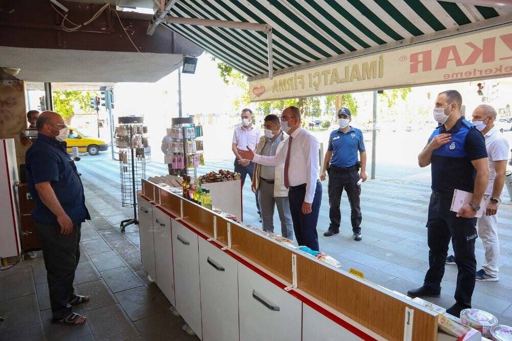 Konya'nın Meram ilçesinde korona virüs denetimleri