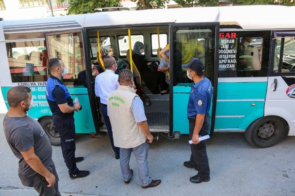 Konya'nın Meram ilçesinde korona virüs denetimleri