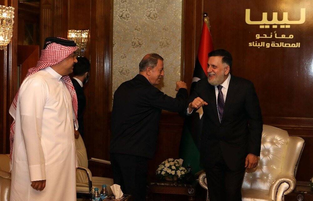 Bakan Akar’dan Libya Başbakanı Serrac ve Katar Savunma Bakanı Atiyye ile toplantı