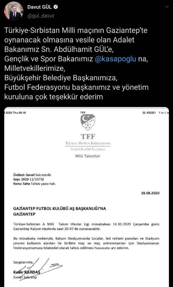 Milli maç heyecanı Gaziantep’te yaşanacak
