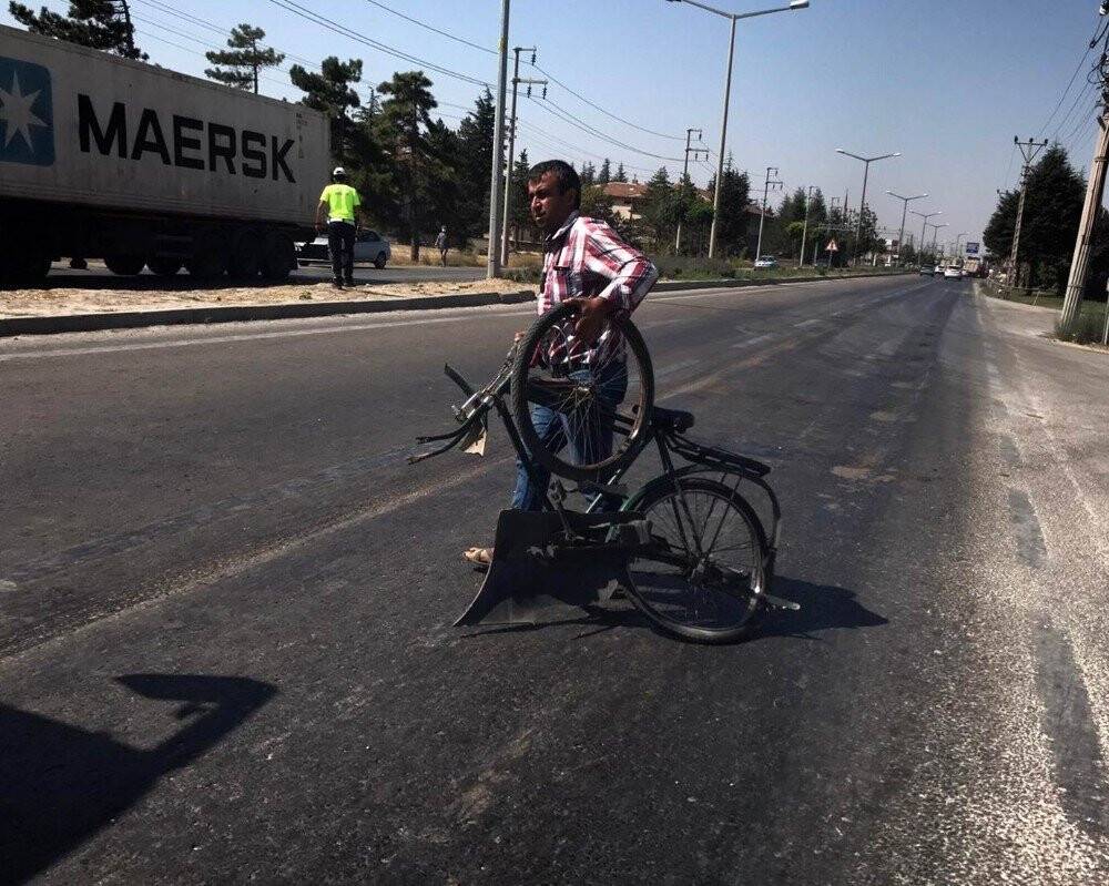 Konya'da otomobilin çarptığı bisiklet sürücüsü ağır yaralandı
