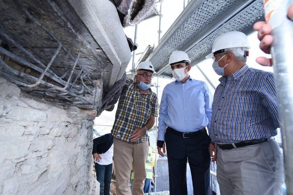 Konya Büyükşehir Belediye Başkanı Altay Kubbe-i Hadra’daki restorasyon çalışmalarını inceledi