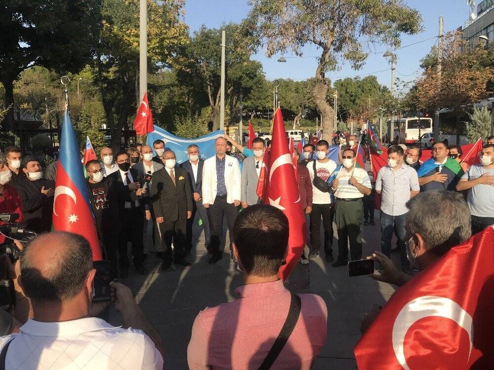 Konya’daki Azerbaycan Türklerinden ülkelerine destek