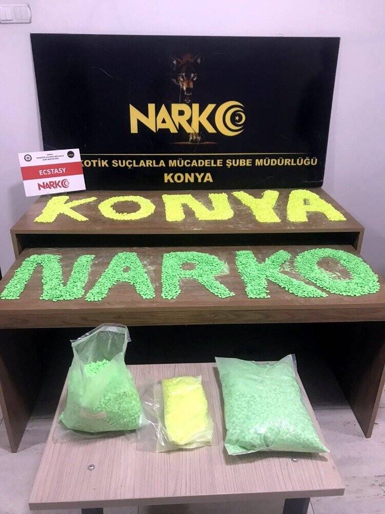 Konya'da uyuşturucu operasyonu! 34 bin adet hap ele geçirildi