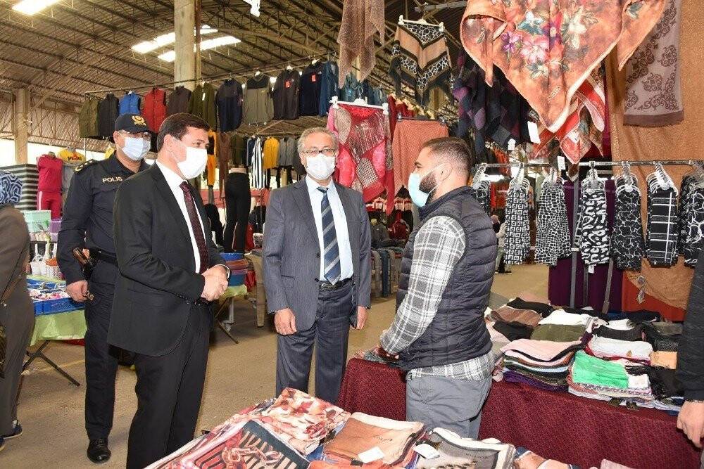 Karatay'da korona denetimlerine Başkan Kılca ve Kaymakam Parlar'da katıldı