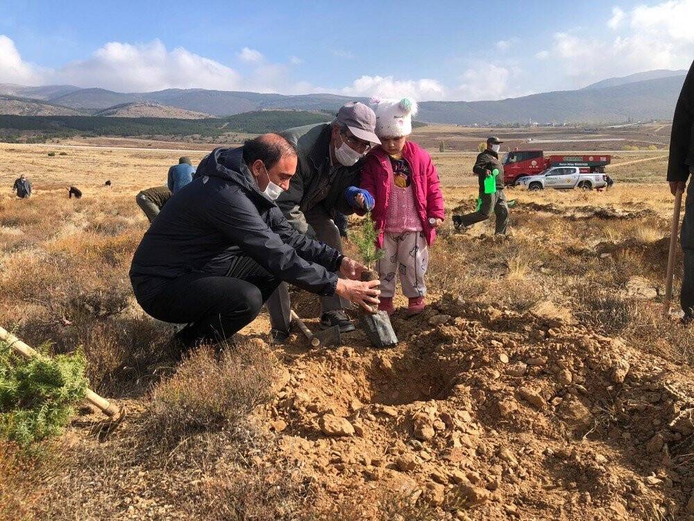 Hüyük’te 'geleceğe nefes' olmak için fidanlar toprakla buluşturuldu