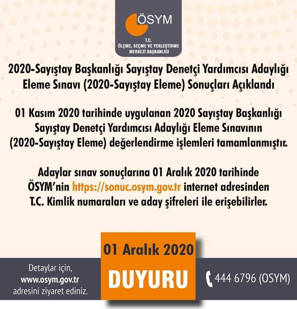 2020 Sayıştay Eleme sonuçları açıklandı