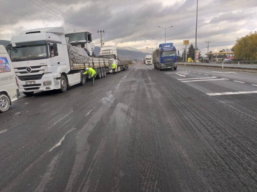 Konya'da  kış lastiği denetimi