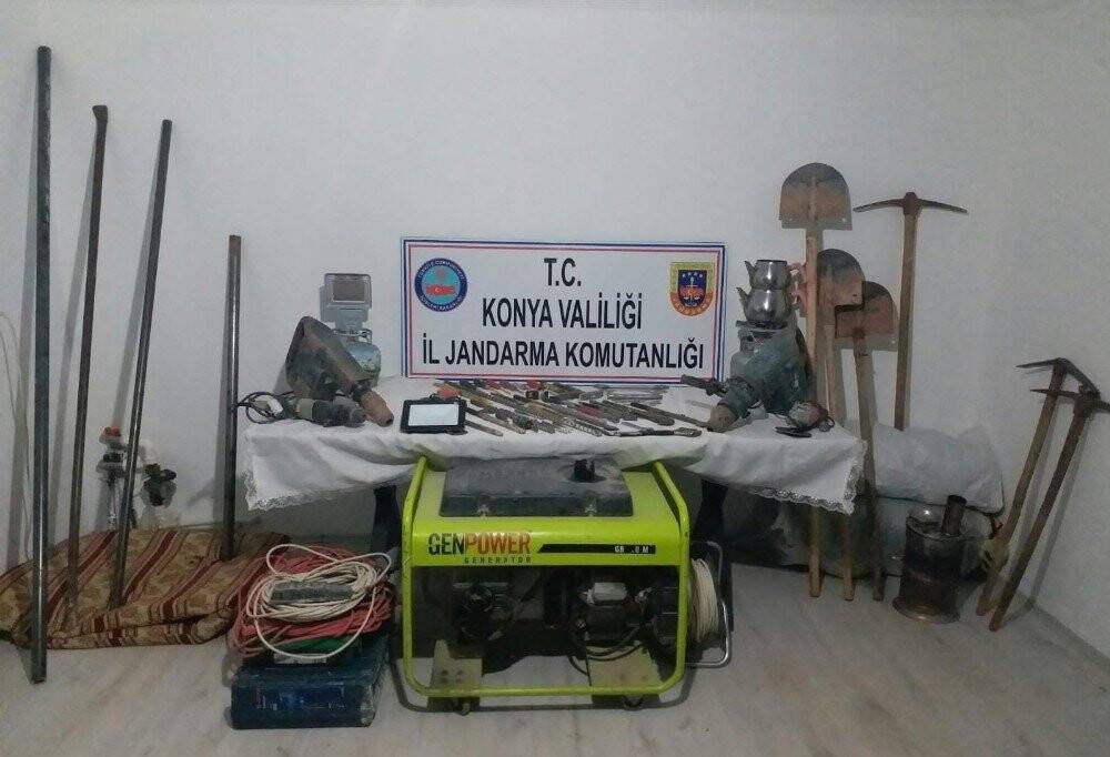Konya'da Jandarmadan kaçak kazıya suçüstü