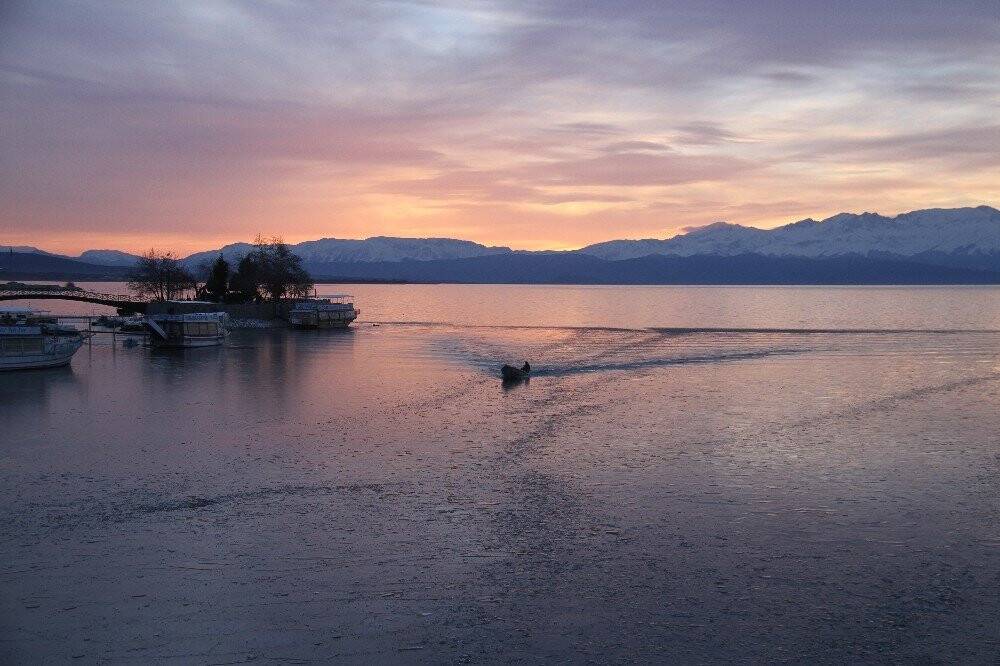 Beyşehir Gölü'nde kartpostallık görüntüler