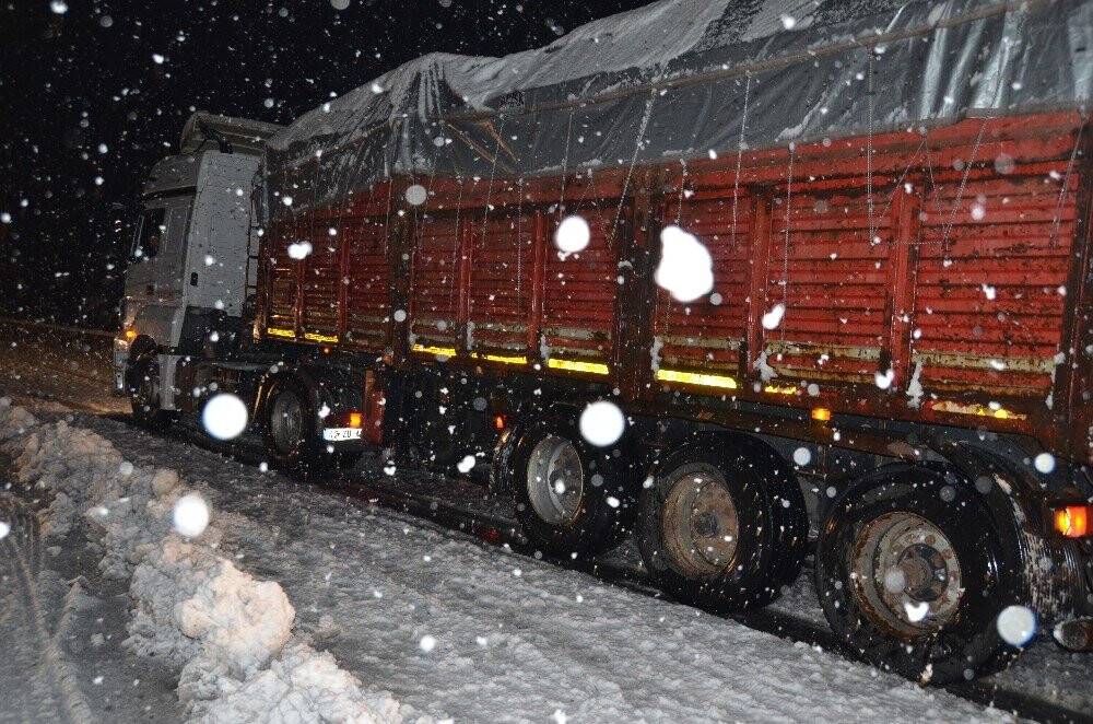 Alacabel'de kar yağışı