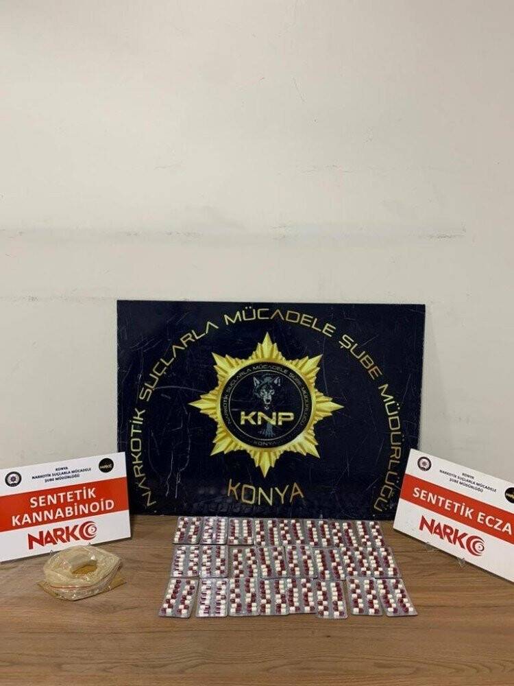 Konya’da uyuşturucu operasyonu! 11 bin 700 uyuşturucu hap ele geçirildi