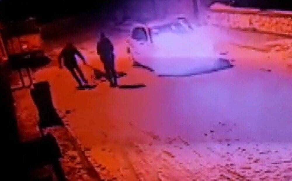 Köpeği vurduktan sonra tekmeleyip çöpe attılar