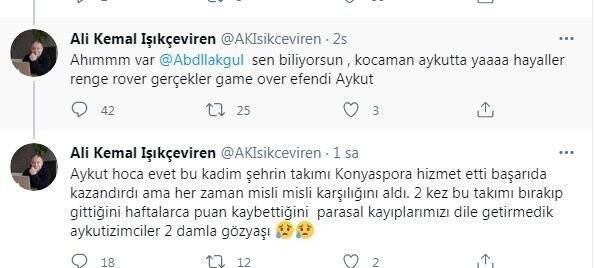 Konyasporlu yöneticiden tepki çeken Kocaman paylaşımı